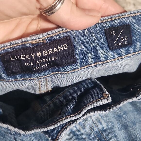 GUC Lucky Brand High Rise Mom Drew Raw Hem JEANS - Picture 4 of 9